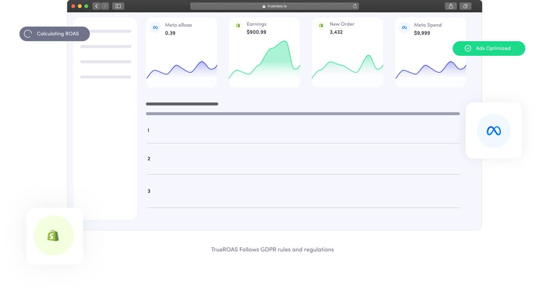 TrueROAS dashboard showing key features and analytics
